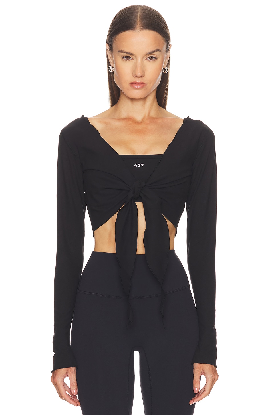 Image 1 of 437 The Wrap Top in Black