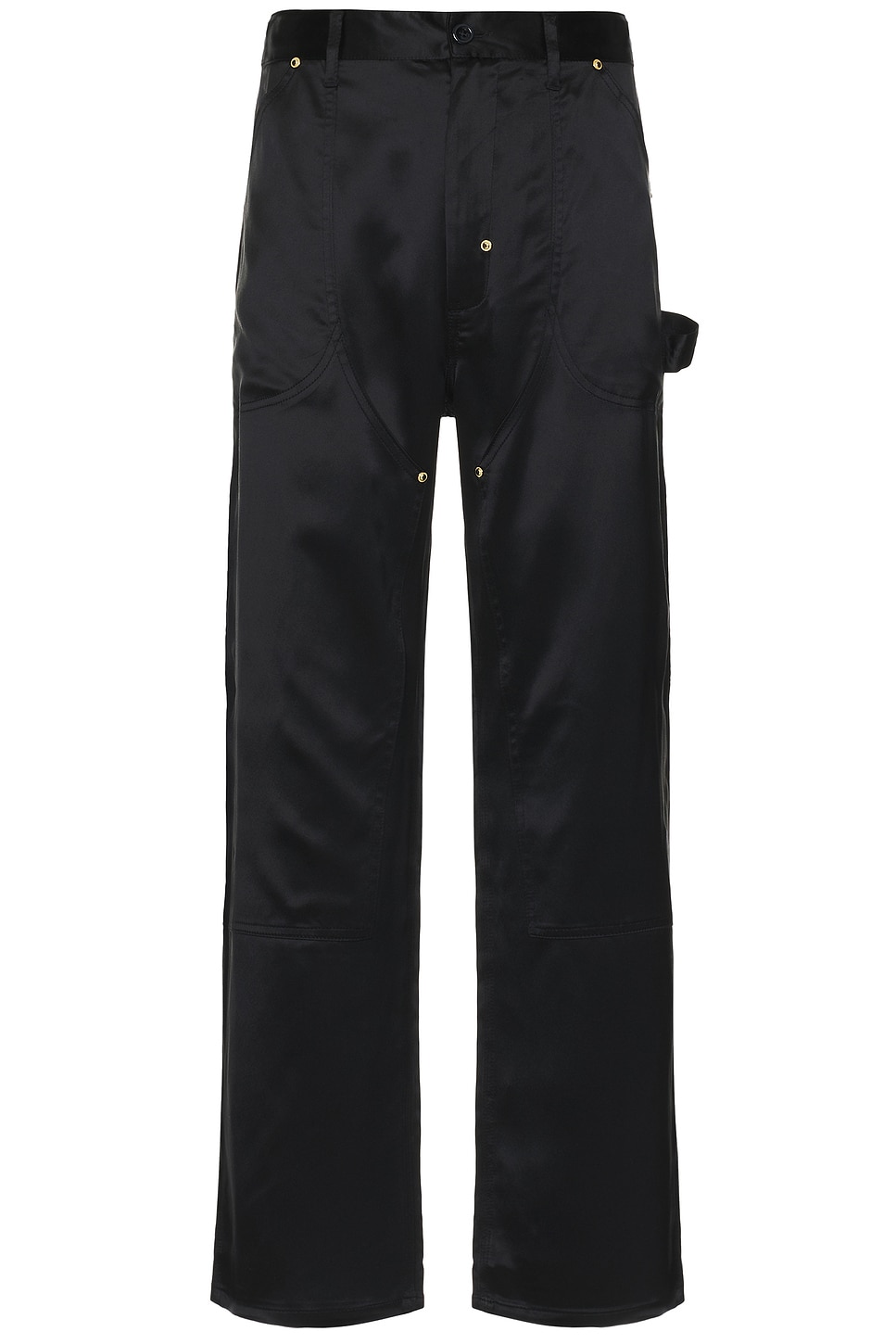 Image 1 of 4SDESIGNS Front Face Silk Utility Pant in Black