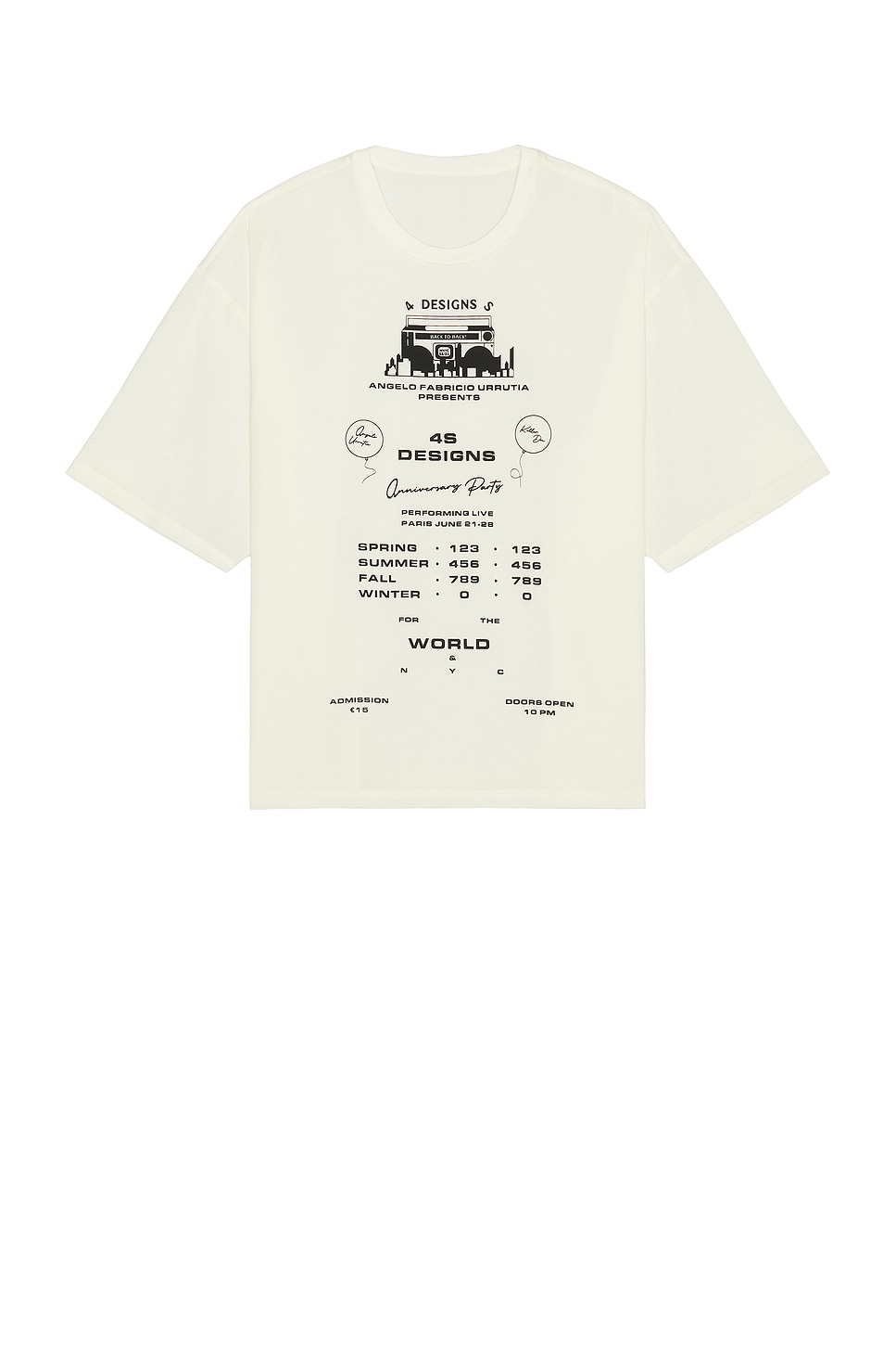 Image 1 of 4SDESIGNS Woven T-Shirt in Off White