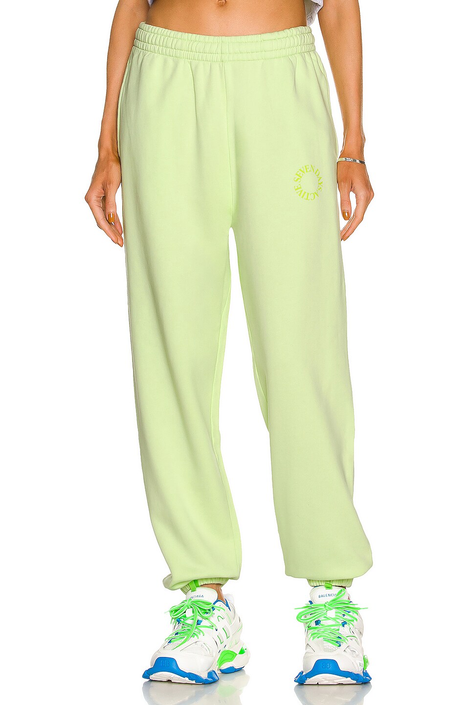 Image 1 of 7 Days Active Monday Pants in Butterfly Green