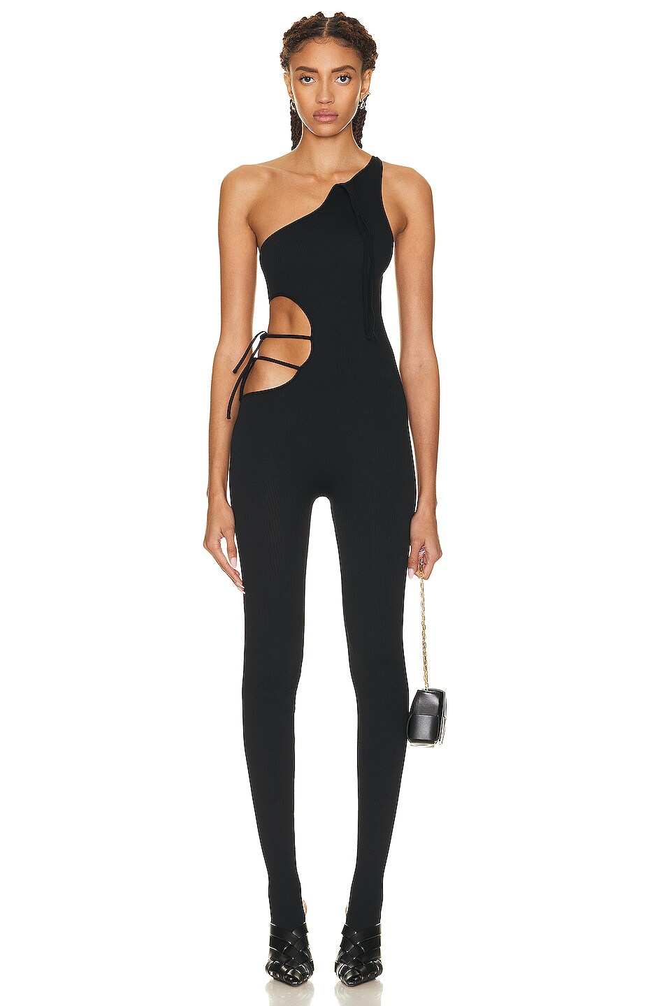 Image 1 of Andreadamo Jumpsuit with Cut Outs in Black