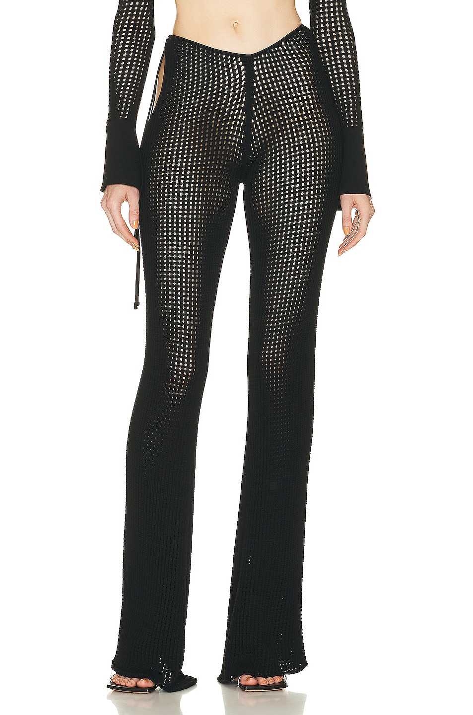 Image 1 of Andreadamo Low Waist Flare Pant in Black