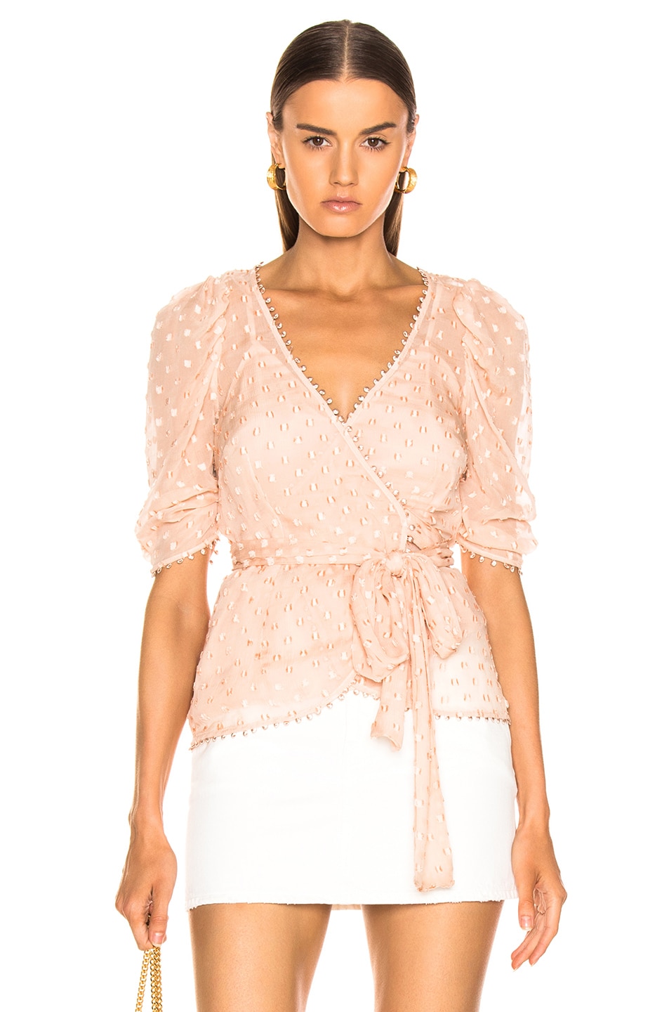 Image 1 of Alice McCall Moon Talking Wrap Blouse in Nude