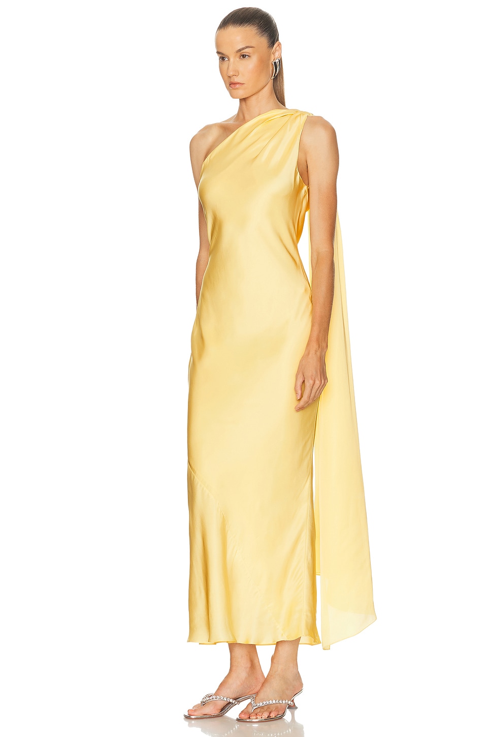 Alejandra Alonso Rojas One Shoulder Dress With Cape