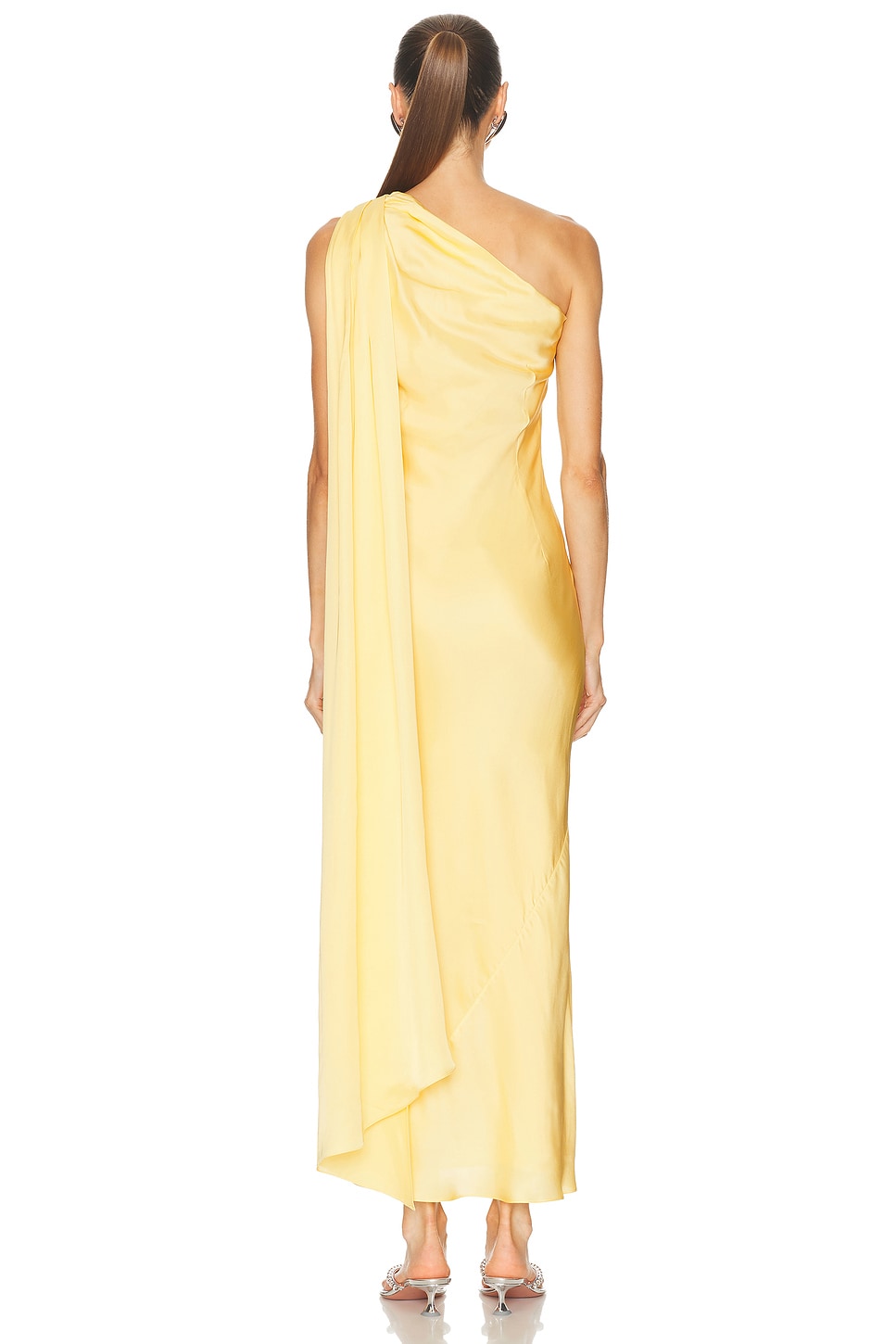 Alejandra Alonso Rojas One Shoulder Dress With Cape