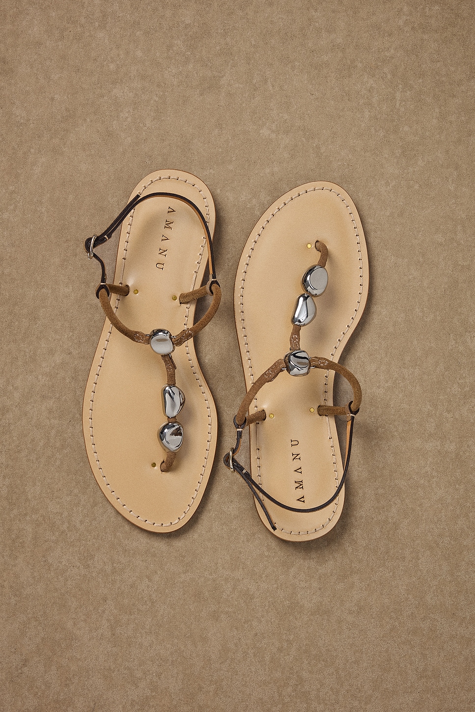 Image 1 of Amanu for FWRD Nairobi Sandal in Sand & Silver