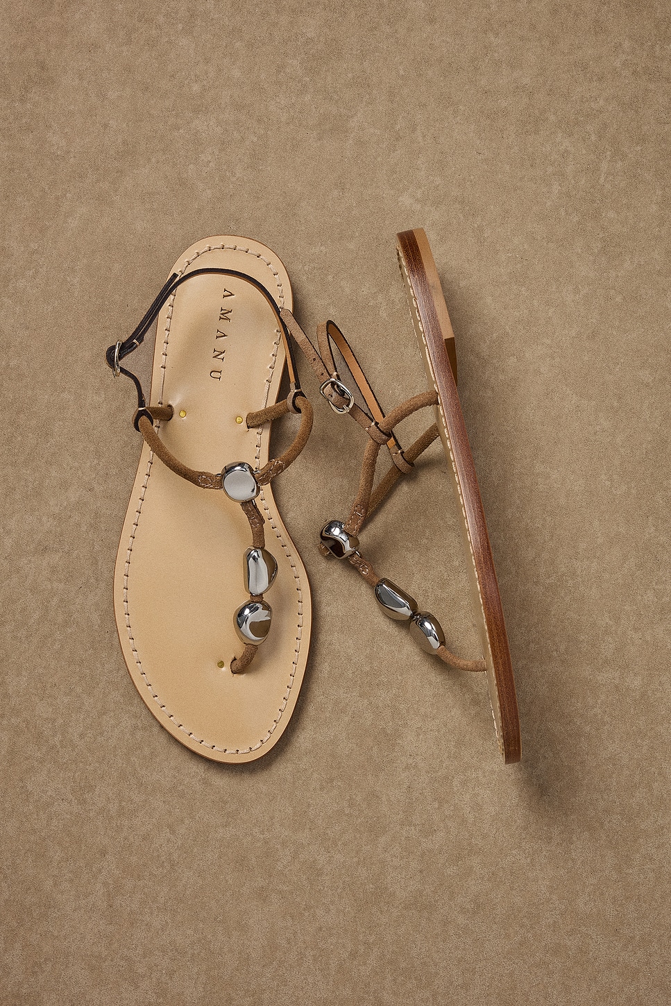 Image 2 of Amanu for FWRD Nairobi Sandal in Sand & Silver