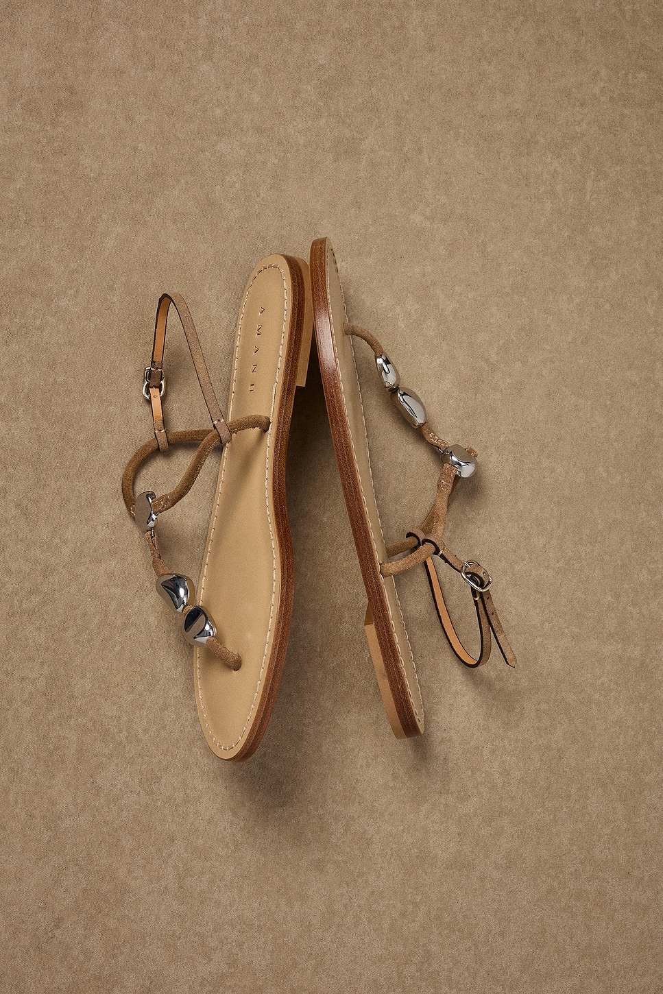 Image 3 of Amanu for FWRD Nairobi Sandal in Sand & Silver