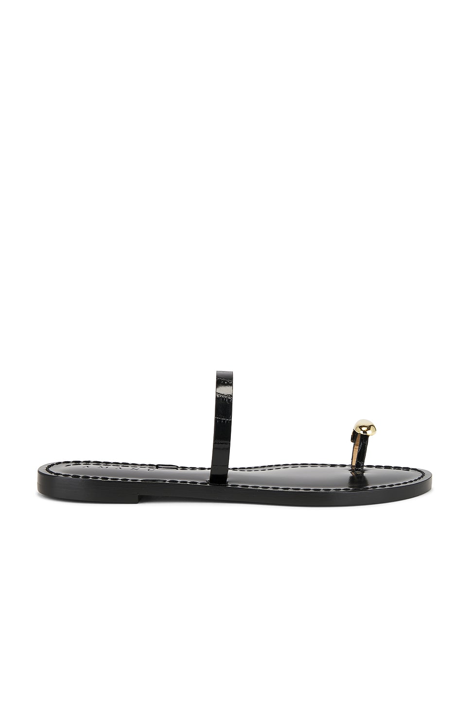 Image 1 of Amanu Kibera Sandal in Smooth Black & Gold