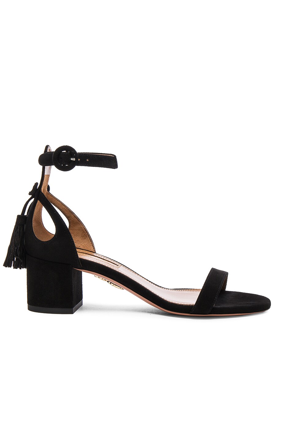 Image 1 of Aquazzura Pixie Suede Sandals in Black