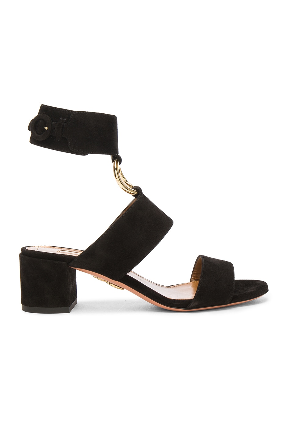 Image 1 of Aquazzura Suede Safari Sandals in Black