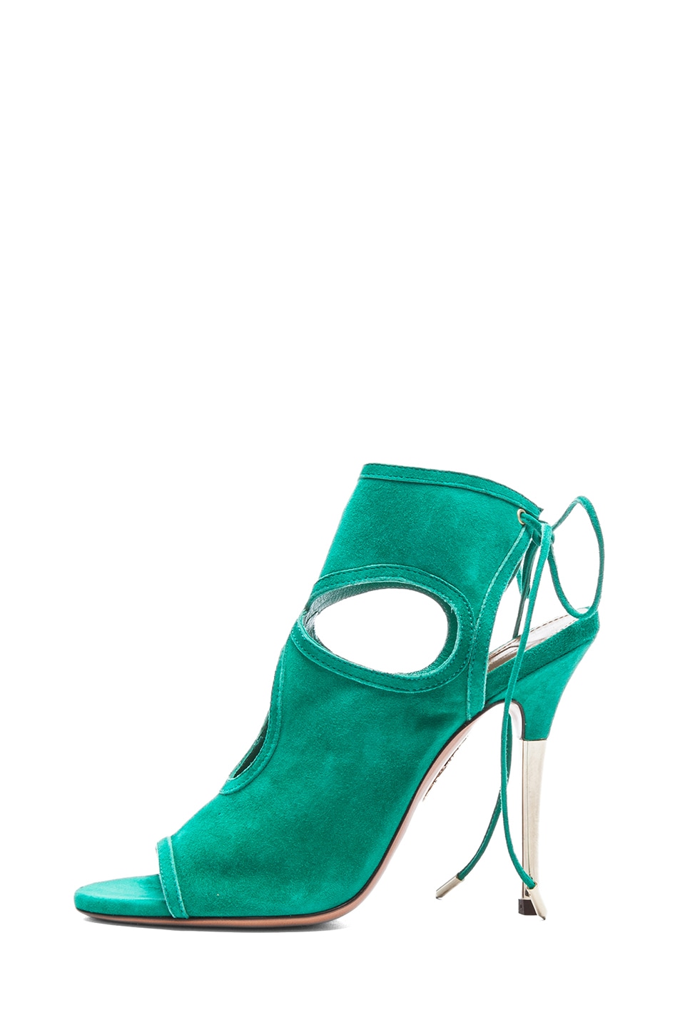 Image 1 of Aquazzura Sexy Thing Suede Sandals in Emerald