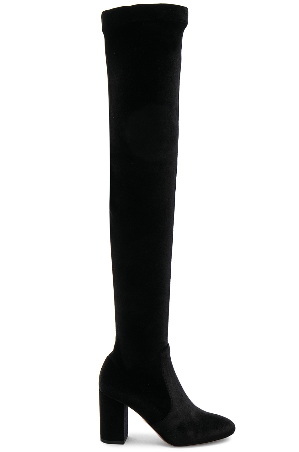 Image 1 of Aquazzura Velvet So Me Boots in Black Velvet