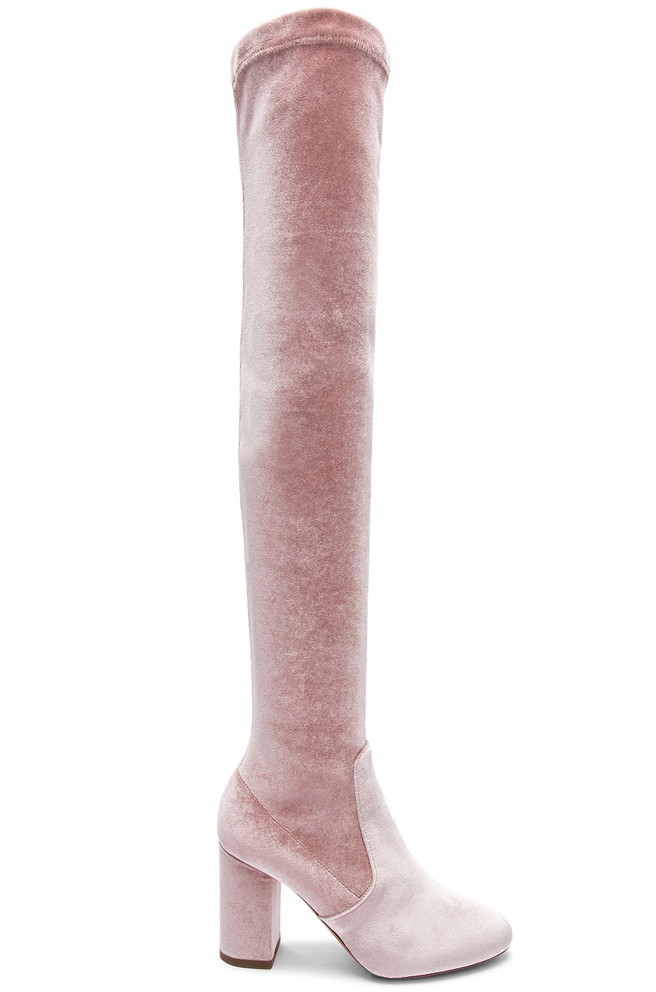 Image 1 of Aquazzura Velvet So Me Boots in Flamingo Velvet