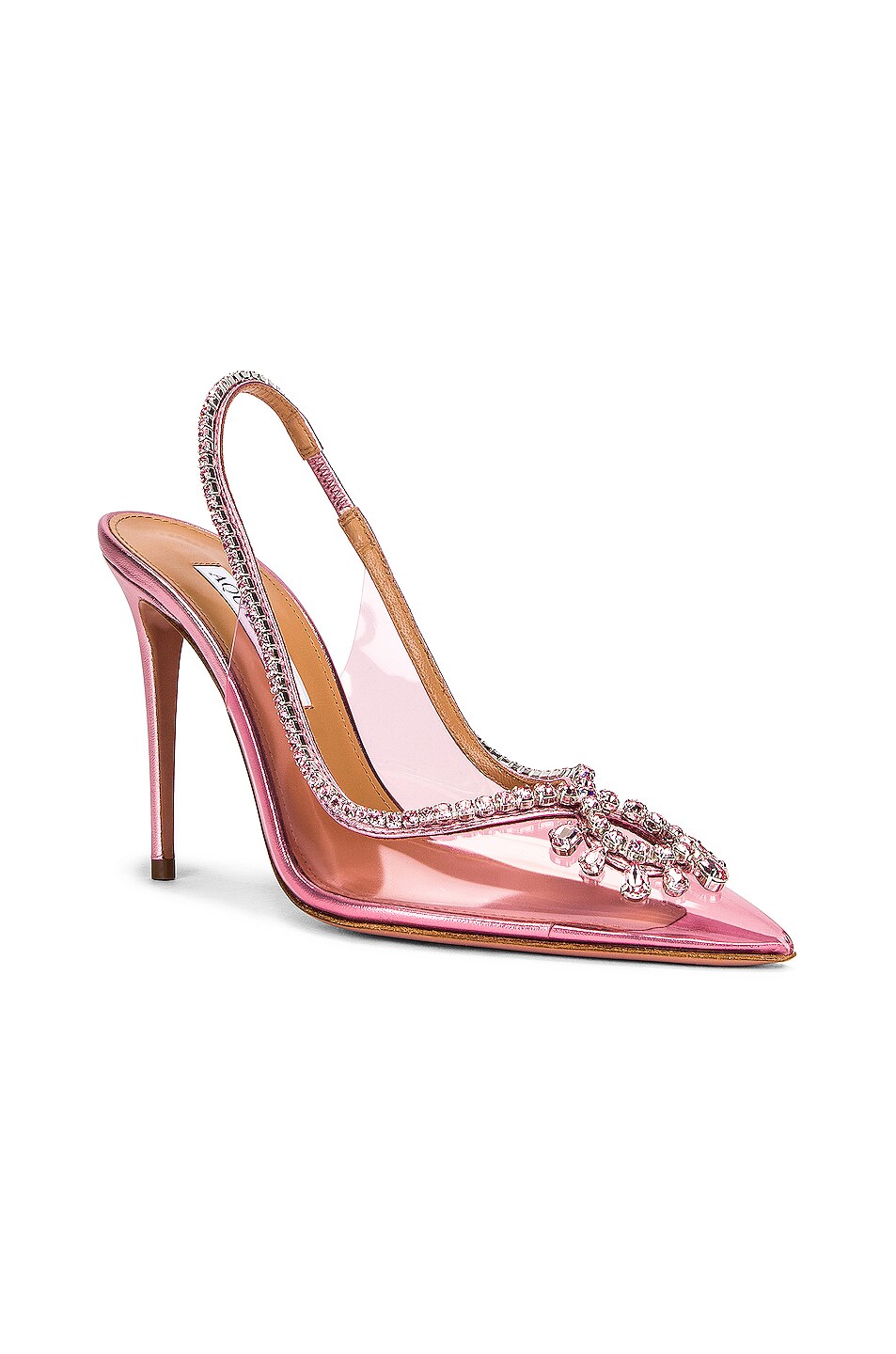 Aquazzura Seduction Crystal 105 Pump in English Rose | FWRD