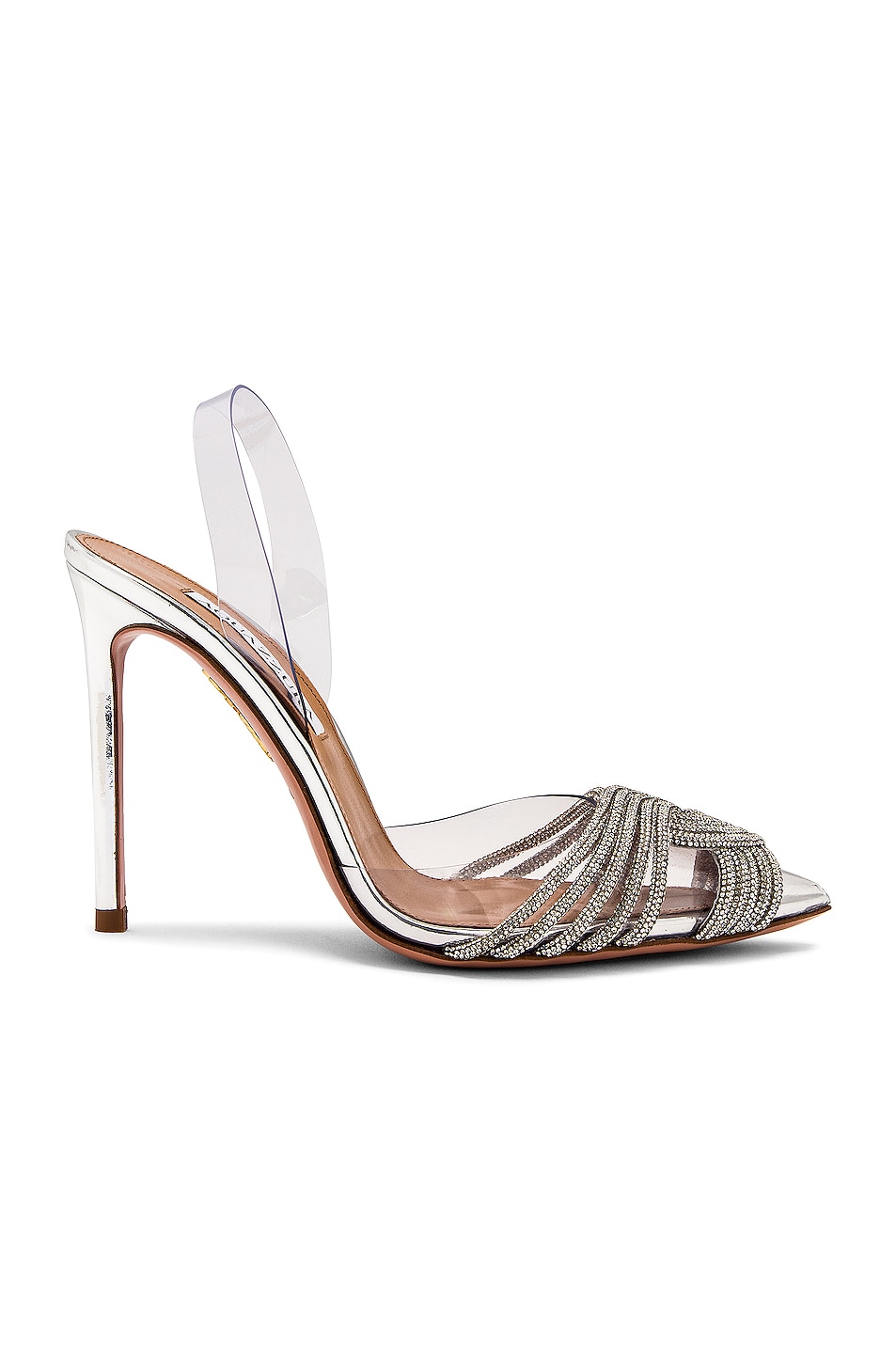 Image 1 of Aquazzura Gatsby 105 Slingback Heel in Silver