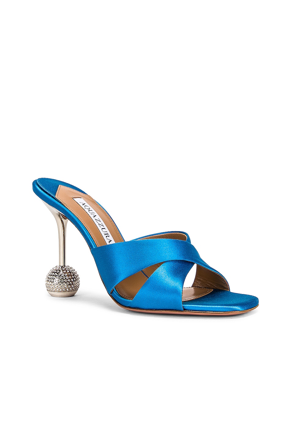 Aquazzura Yes Darling 95 Mule in Capri Blue | FWRD