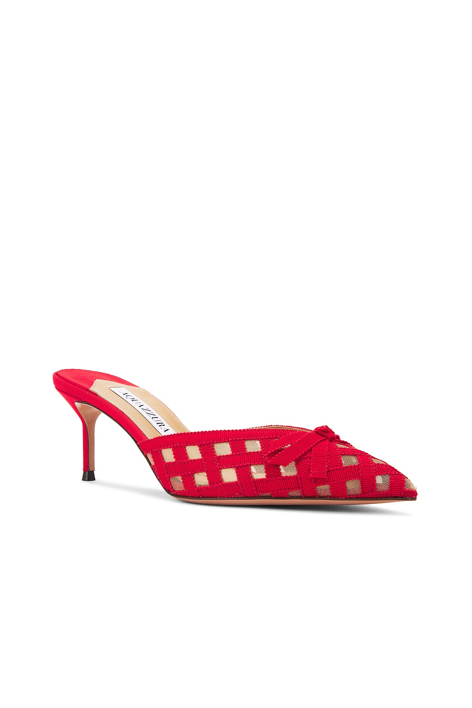 Shop Aquazzura Romance 65 Mule In Lipstick