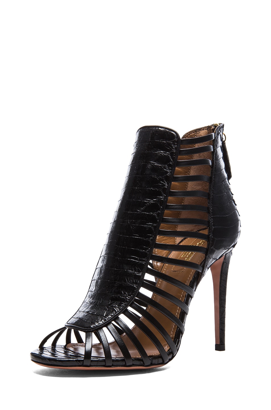 all black snakeskin booties