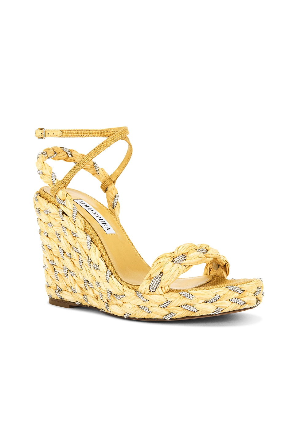 AQUAZZURA COSTIERA 120 CRYSTAL WEDGE SANDAL