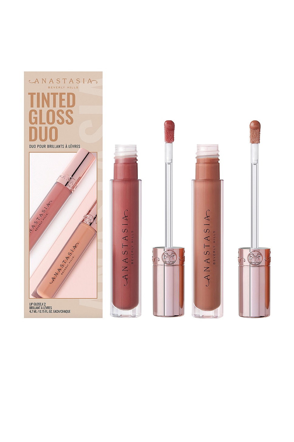 Shop Anastasia Beverly Hills Tinted Lip Gloss Duo In Caramel & Tan Rose