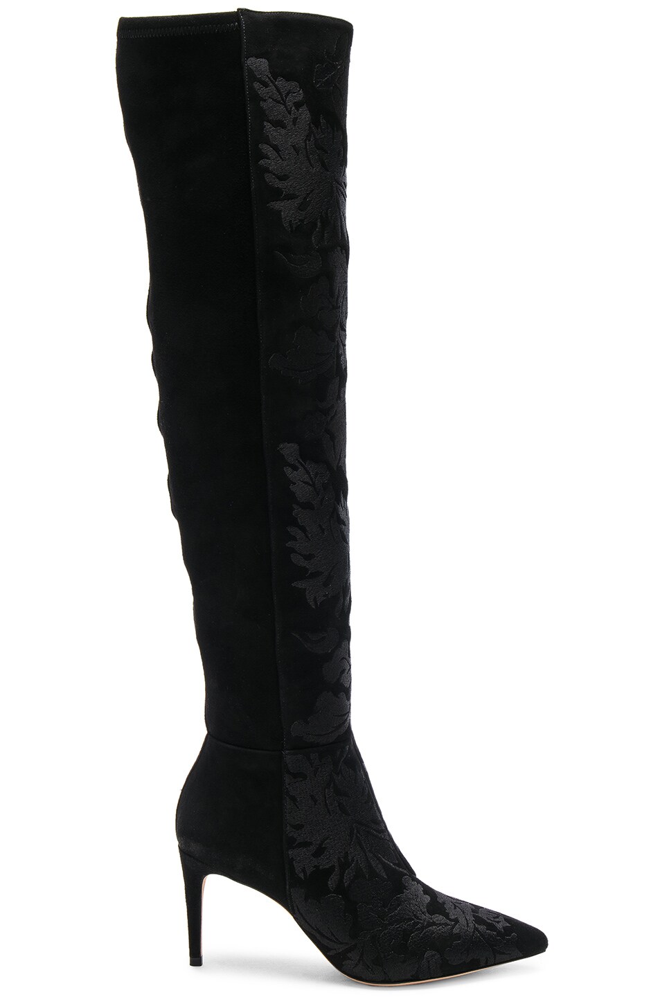 Image 1 of Alexandre Birman Velvet Regina Boots in Black