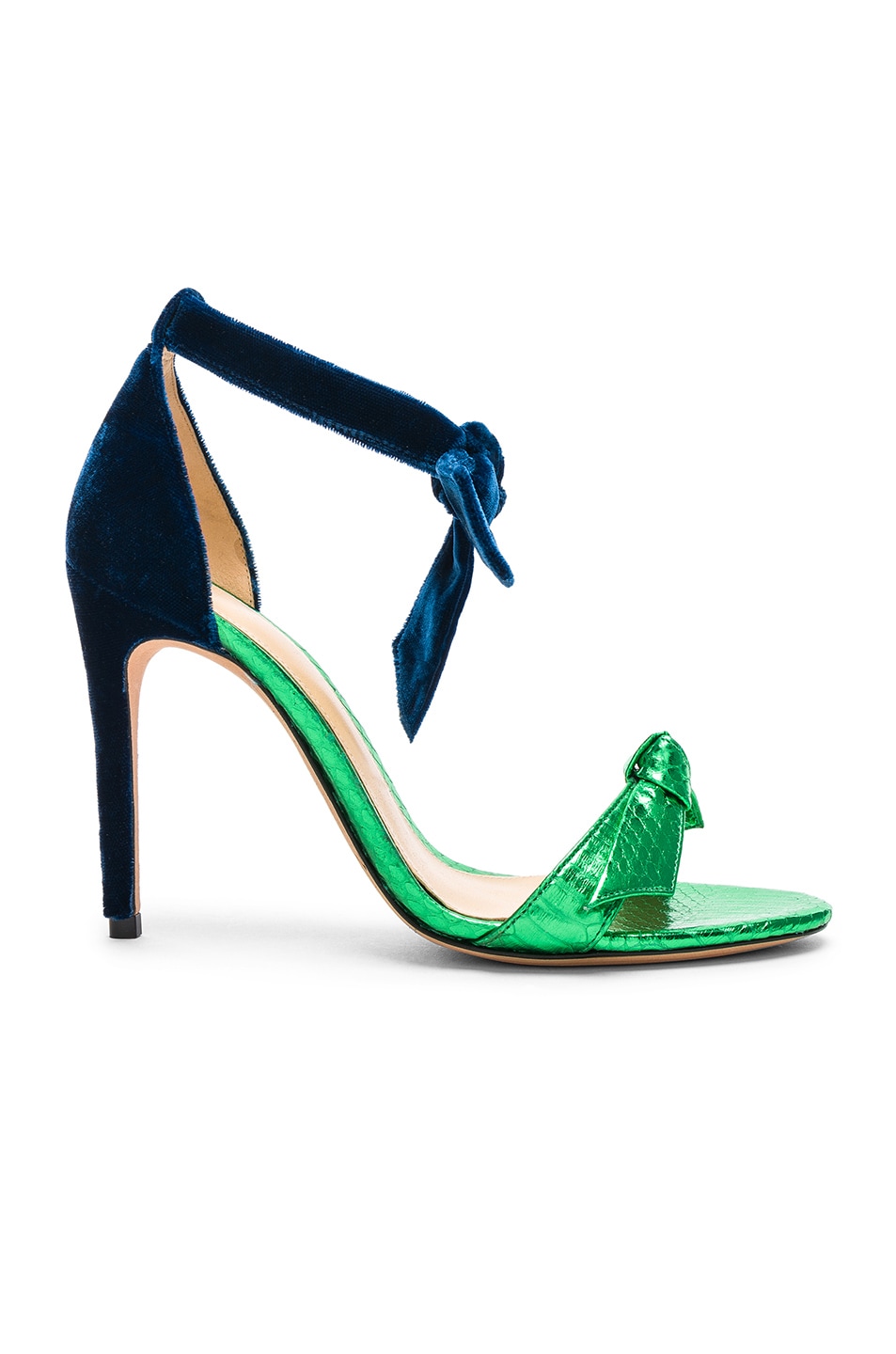 Image 1 of Alexandre Birman Velvet & Watersnake Clarita Sandals in Brasil & Blue