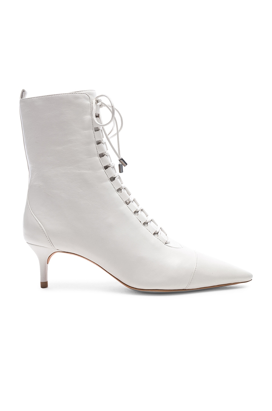 Image 1 of Alexandre Birman Leather Millen Lace Up Ankle Boots in White