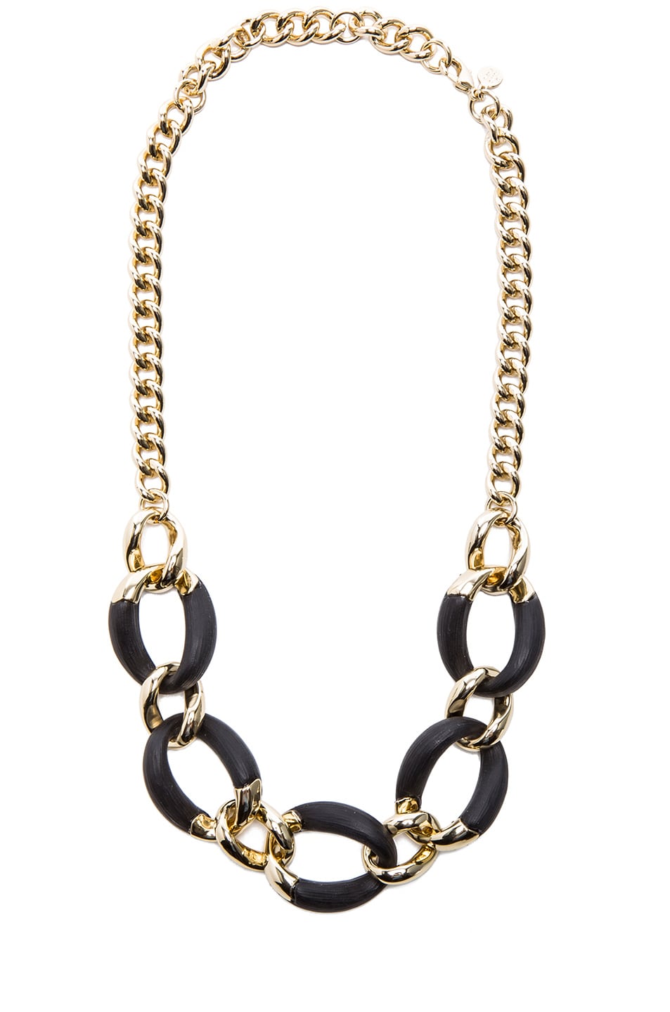 Image 1 of Alexis Bittar Neo Bohemian Lucite Curb Link Necklace in Gold