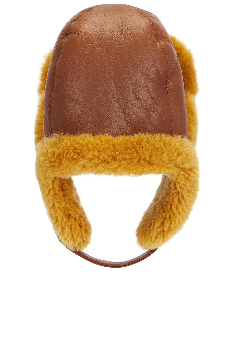 Acne Studios Brown Shearling Aviator Hat In Brown