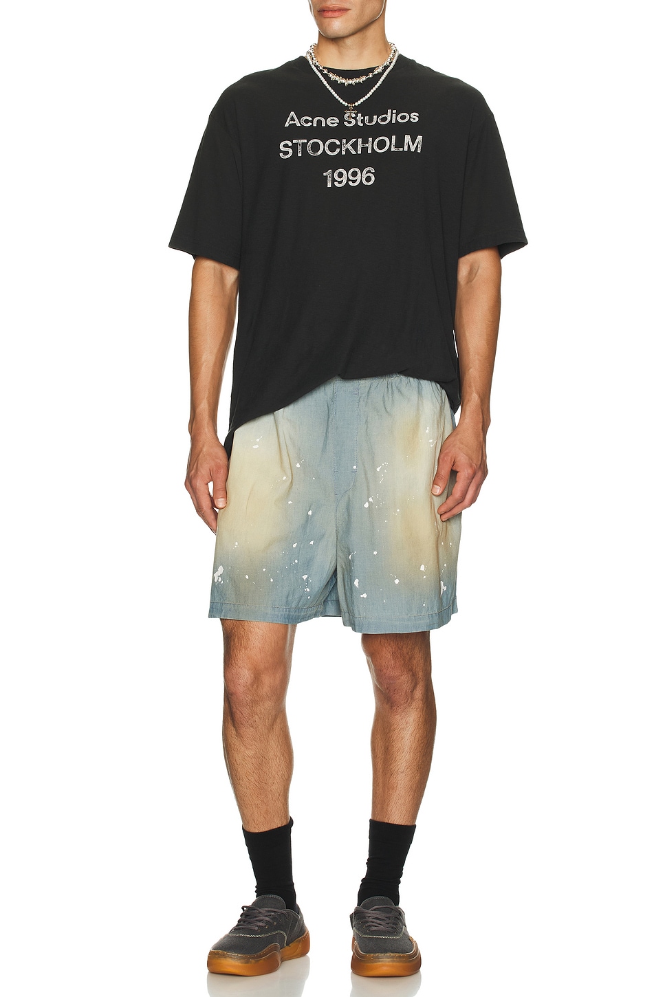 Image 1 of Acne Studios Ruxer Light Chambray Short in Light Blue