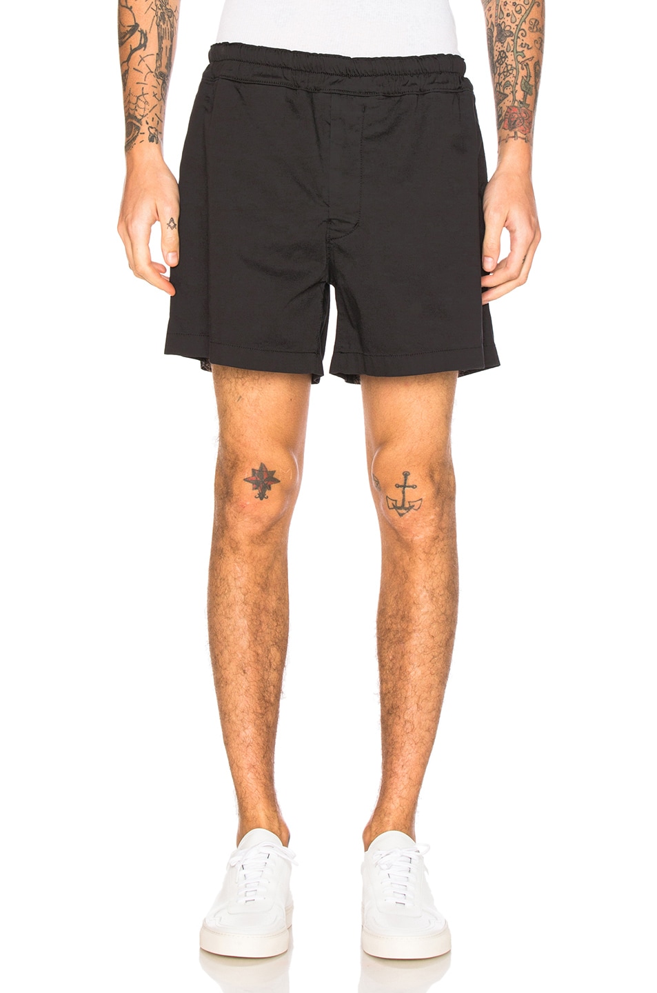 Image 1 of Acne Studios Andy Satin Shorts in Black