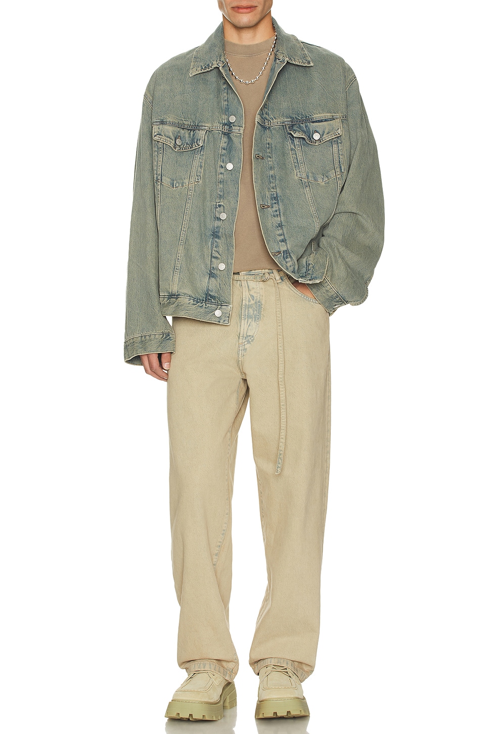 Image 1 of Acne Studios 1991 Toj Straight Denim Jeans in Light Sand