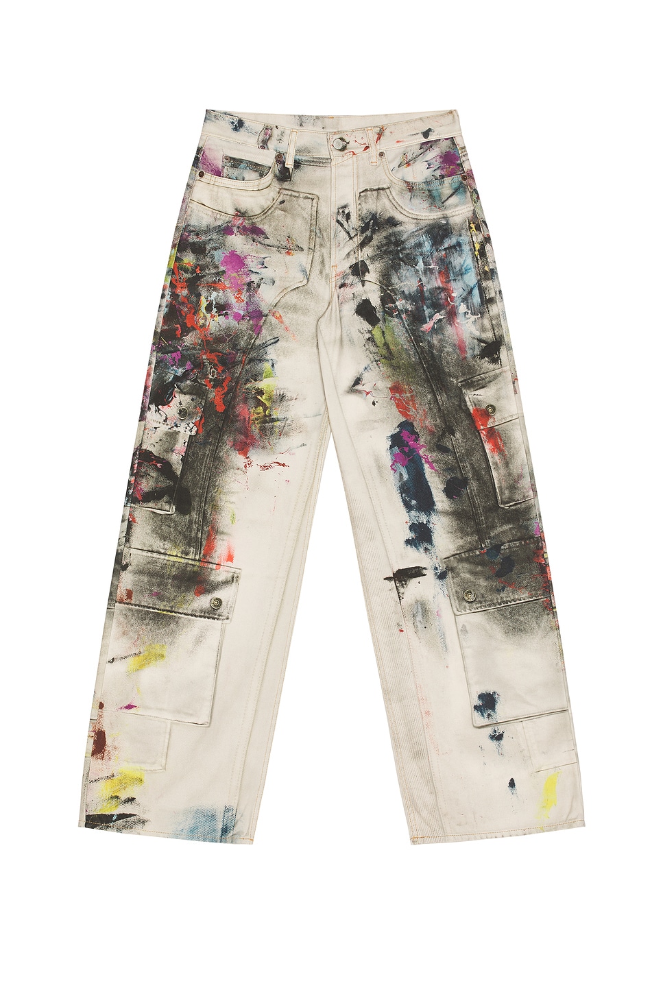 Image 1 of Acne Studios 1981 Painter Decorator Trouser in White & Multi