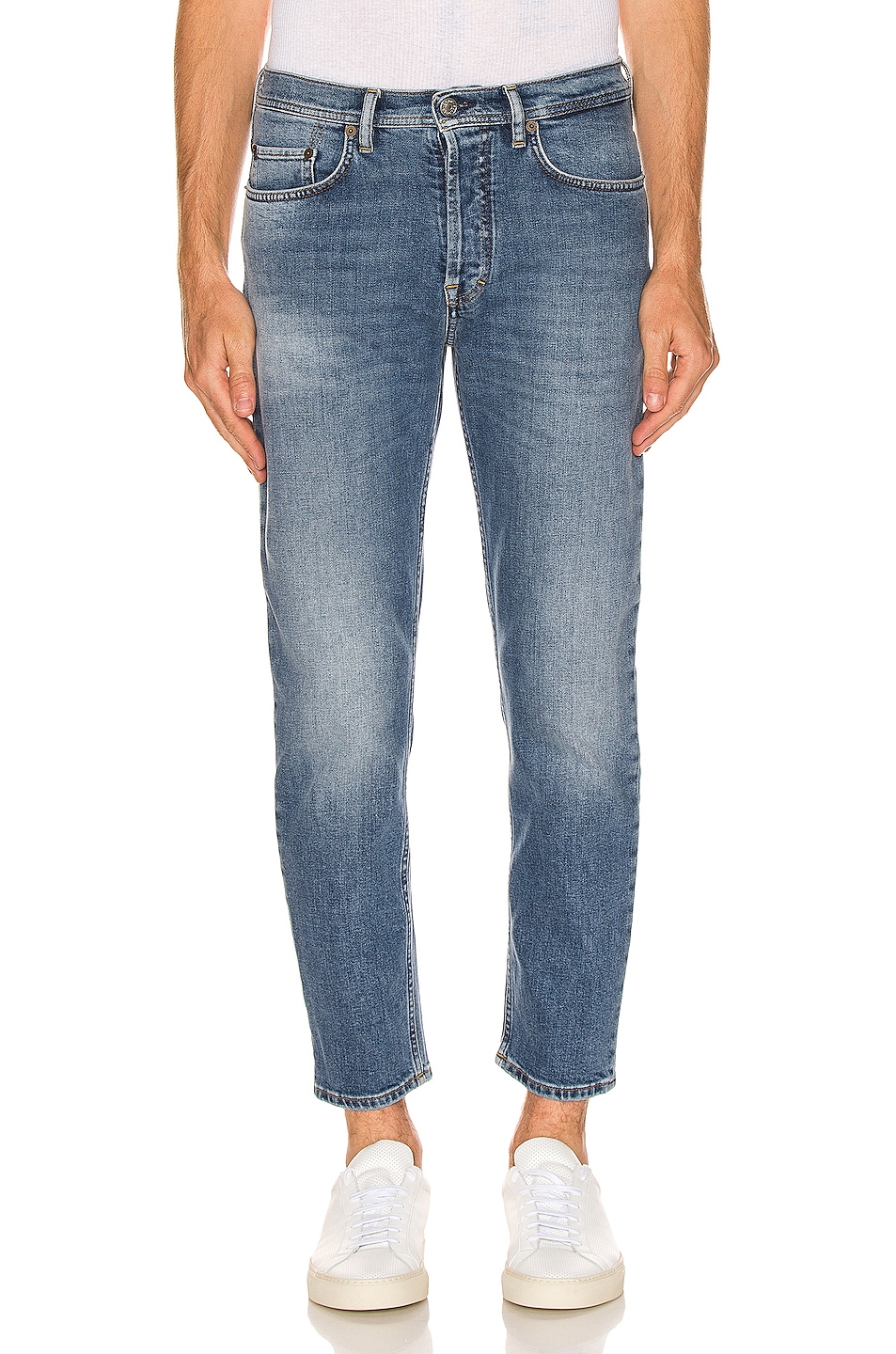 Image 1 of Acne Studios River Straight Leg Jeans in Mid Blue