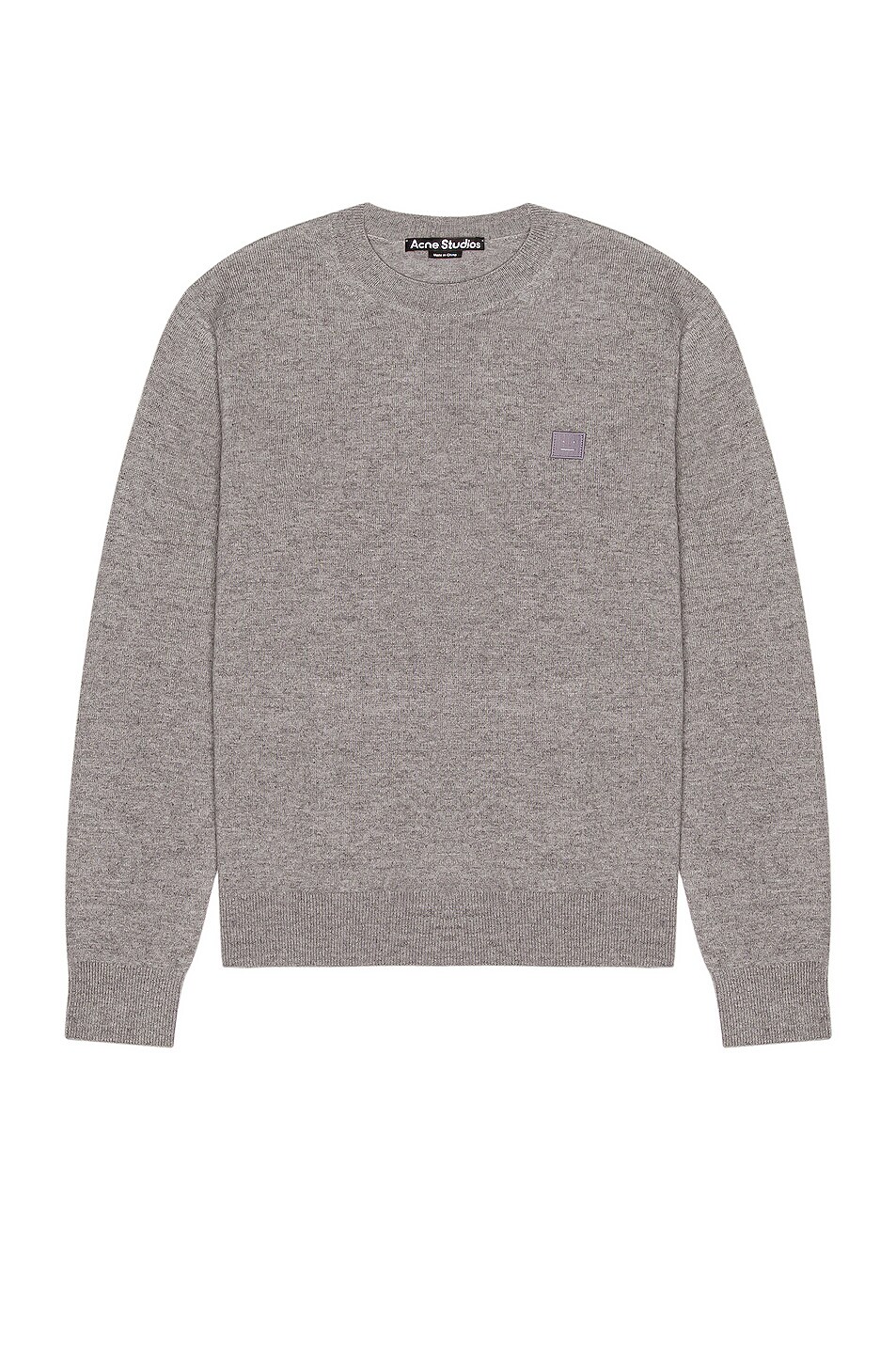 Image 1 of Acne Studios Kalon New Face Sweater in Grey Melange