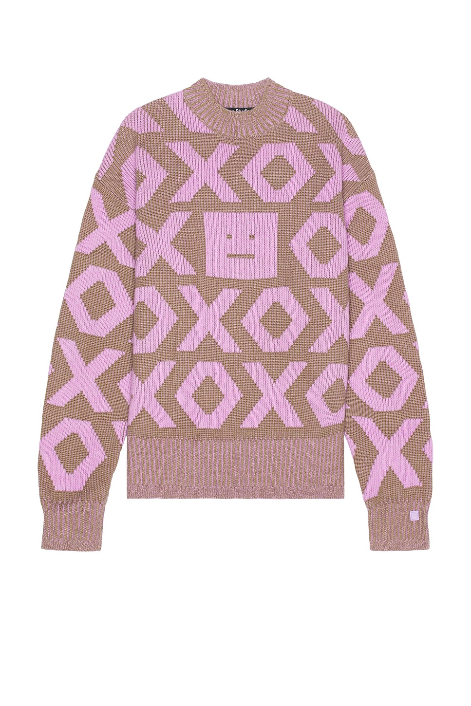 Image 1 of Acne Studios Sweater in Khaki Beige & Smoky Purple