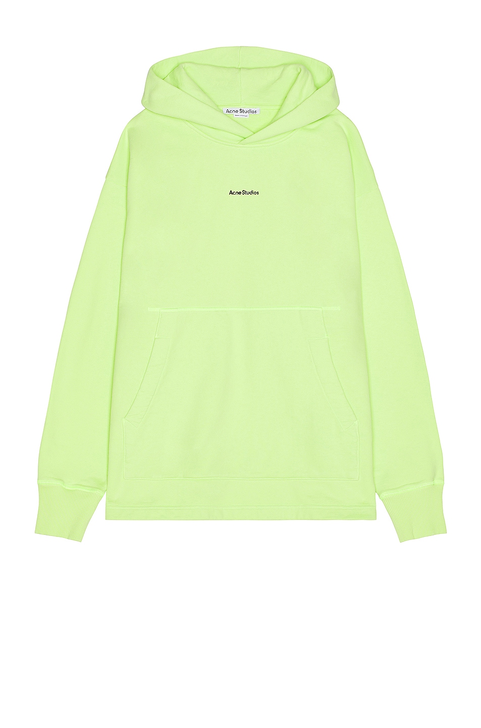 Image 1 of Acne Studios Franklin H Stamp Hoodie in Fluo Green
