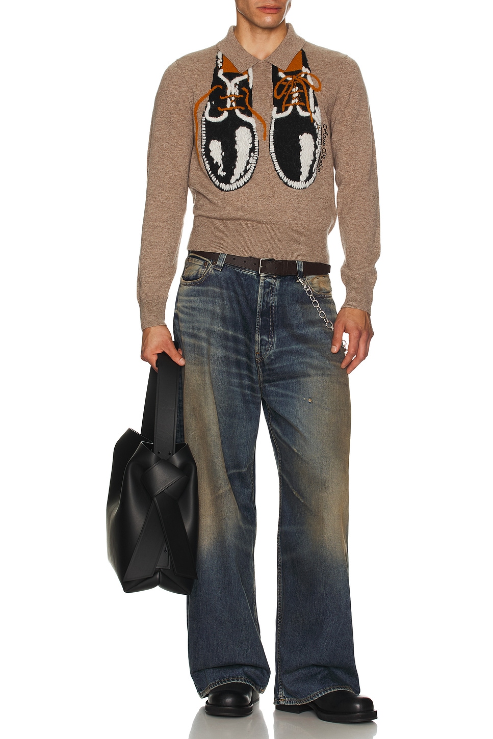 Image 1 of Acne Studios Klastron Shoes Sweater in Greige Melange