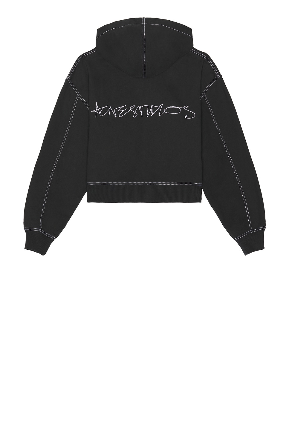 Image 1 of Acne Studios Foscar Zip Autograph Logo Hoodie in Faded Black