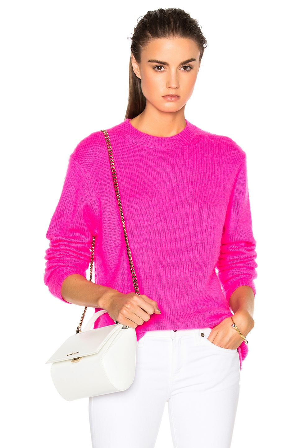 Image 1 of Acne Studios Peele Sweater in Fuchsia Pink