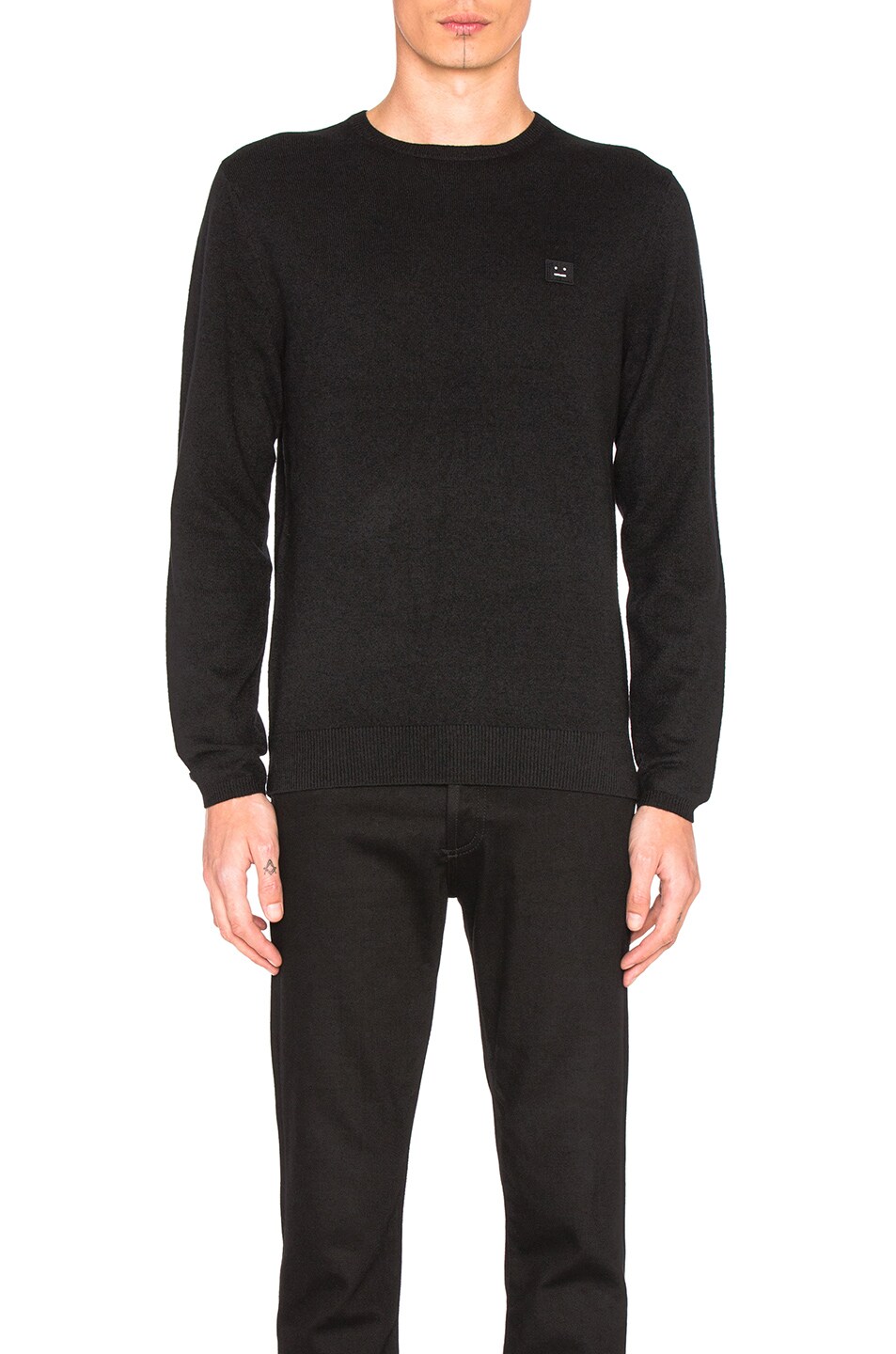 Image 1 of Acne Studios Dasher Face Sweater in Black