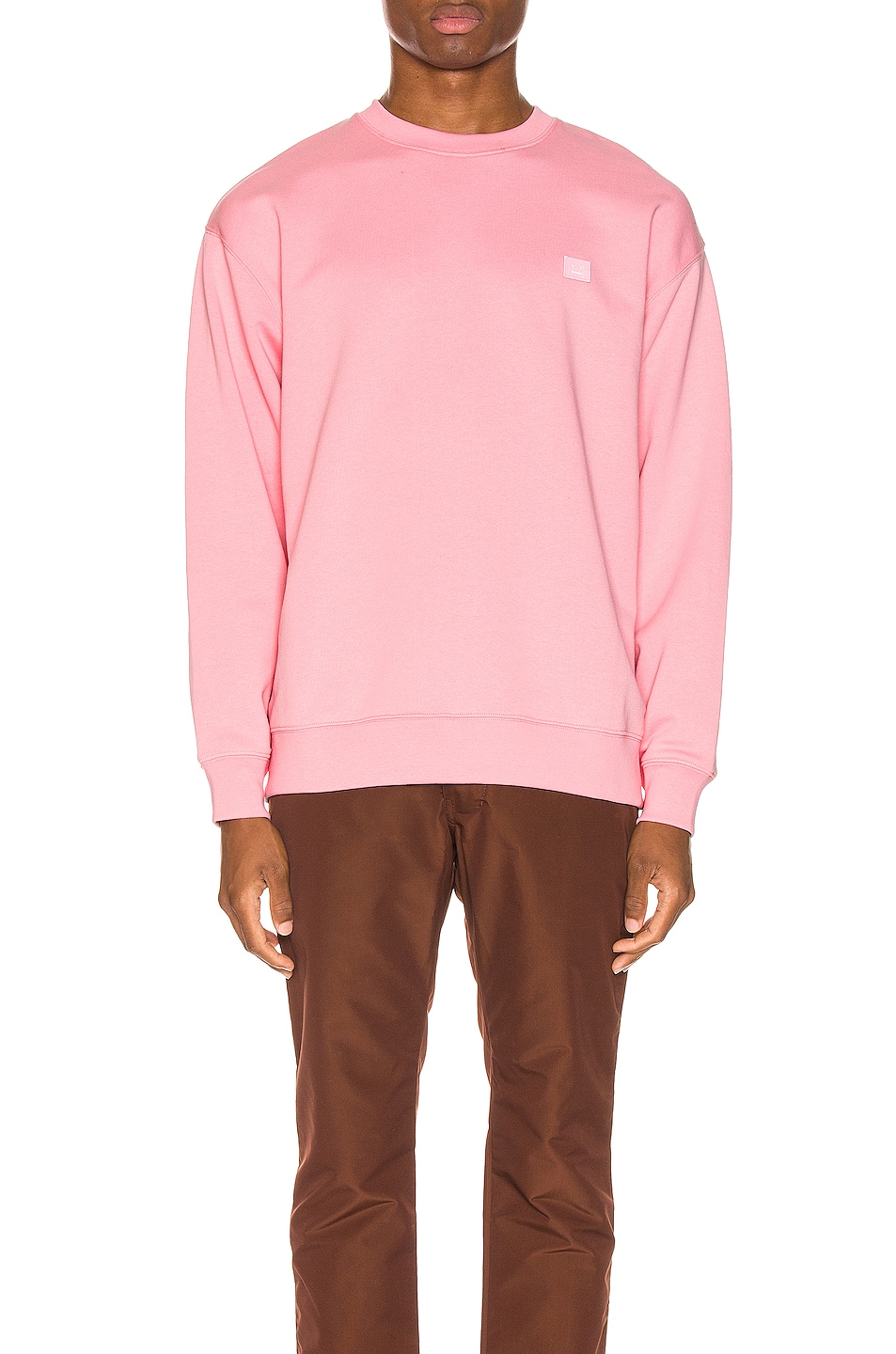 Image 1 of Acne Studios Forba Face Sweatshirt in Blush Pink