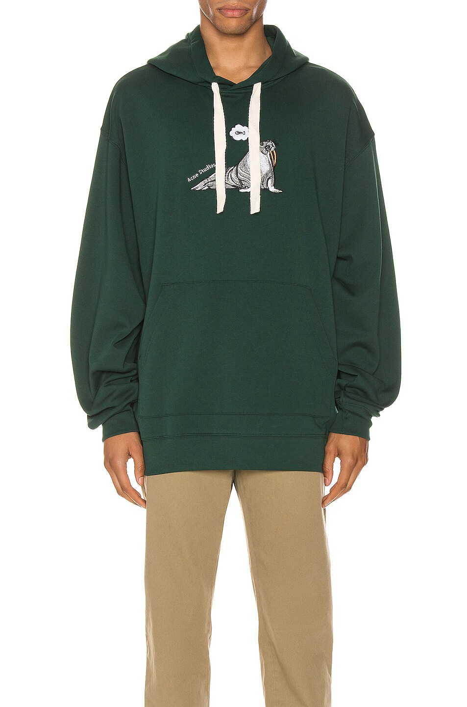 Image 1 of Acne Studios Falcon Animal Sweatshirt in Forest Green