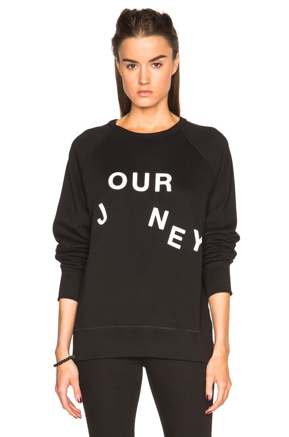 Image 1 of Acne Studios College Slogan Journey Sweatshirt in Black