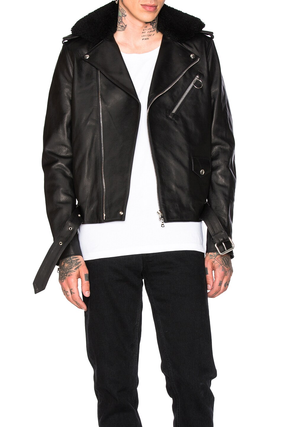 Image 1 of Acne Studios Araki Leather Jacket in Black