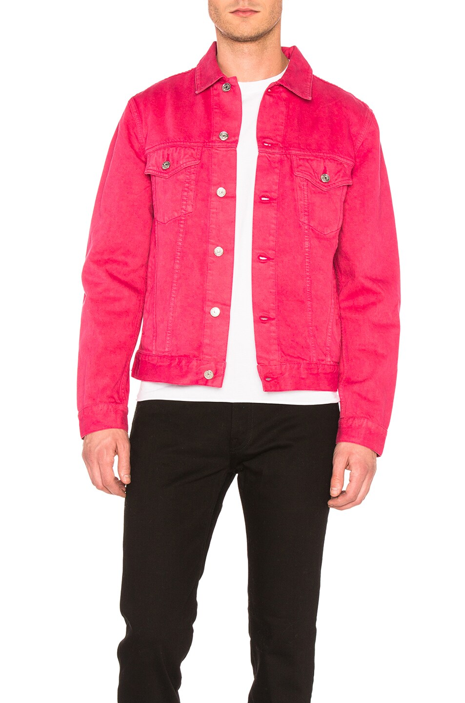 Image 1 of Acne Studios Beat Denim Jacket in Pink