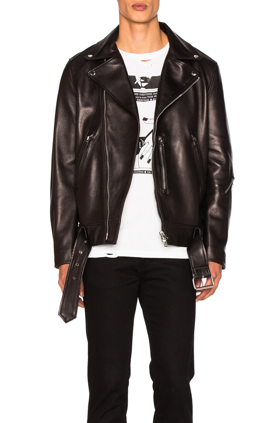 Image 1 of Acne Studios Nate Clean Leather Jacket in Black