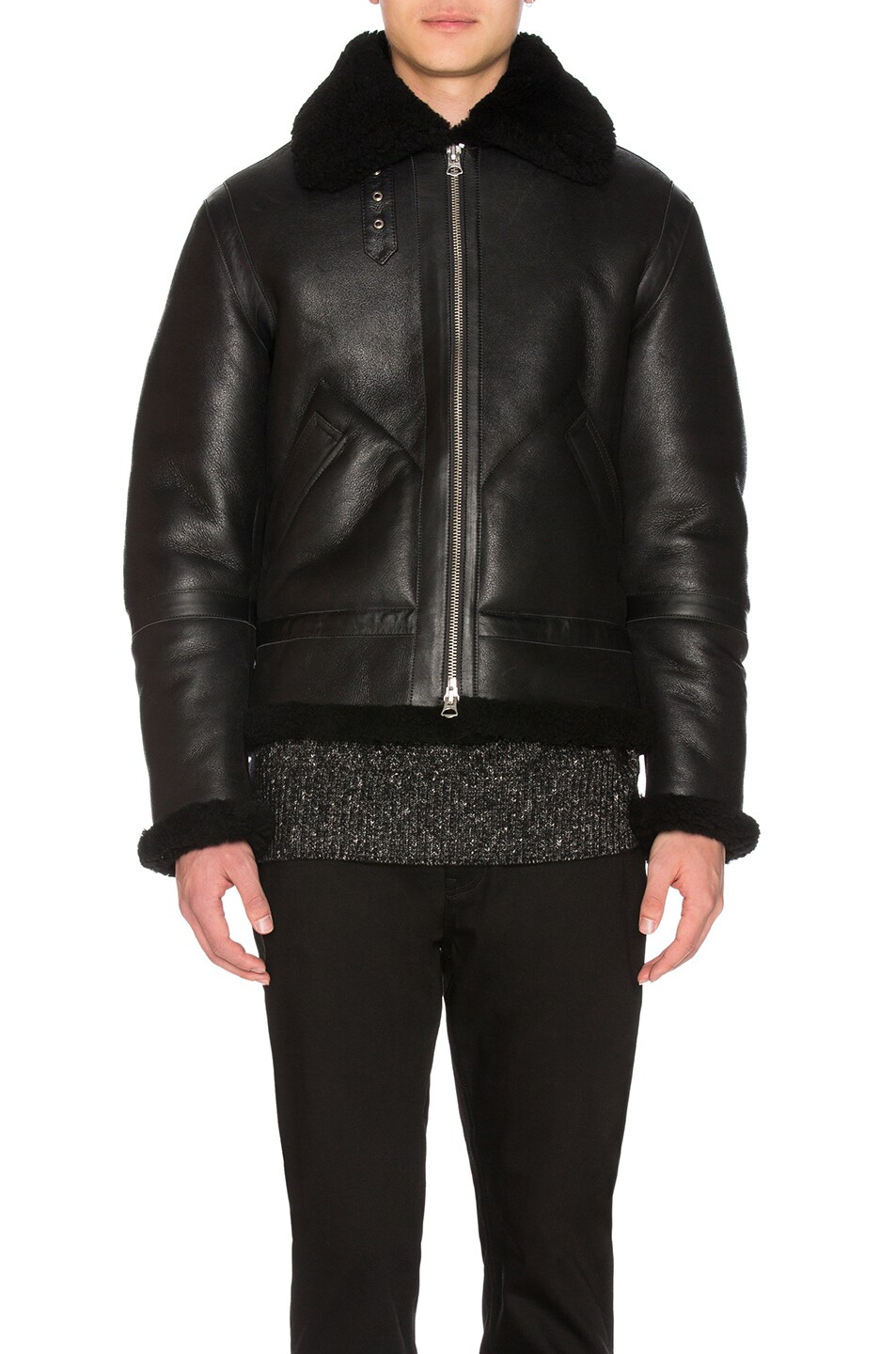 Acne Studios Ian Shearling Jacket in Black | FWRD