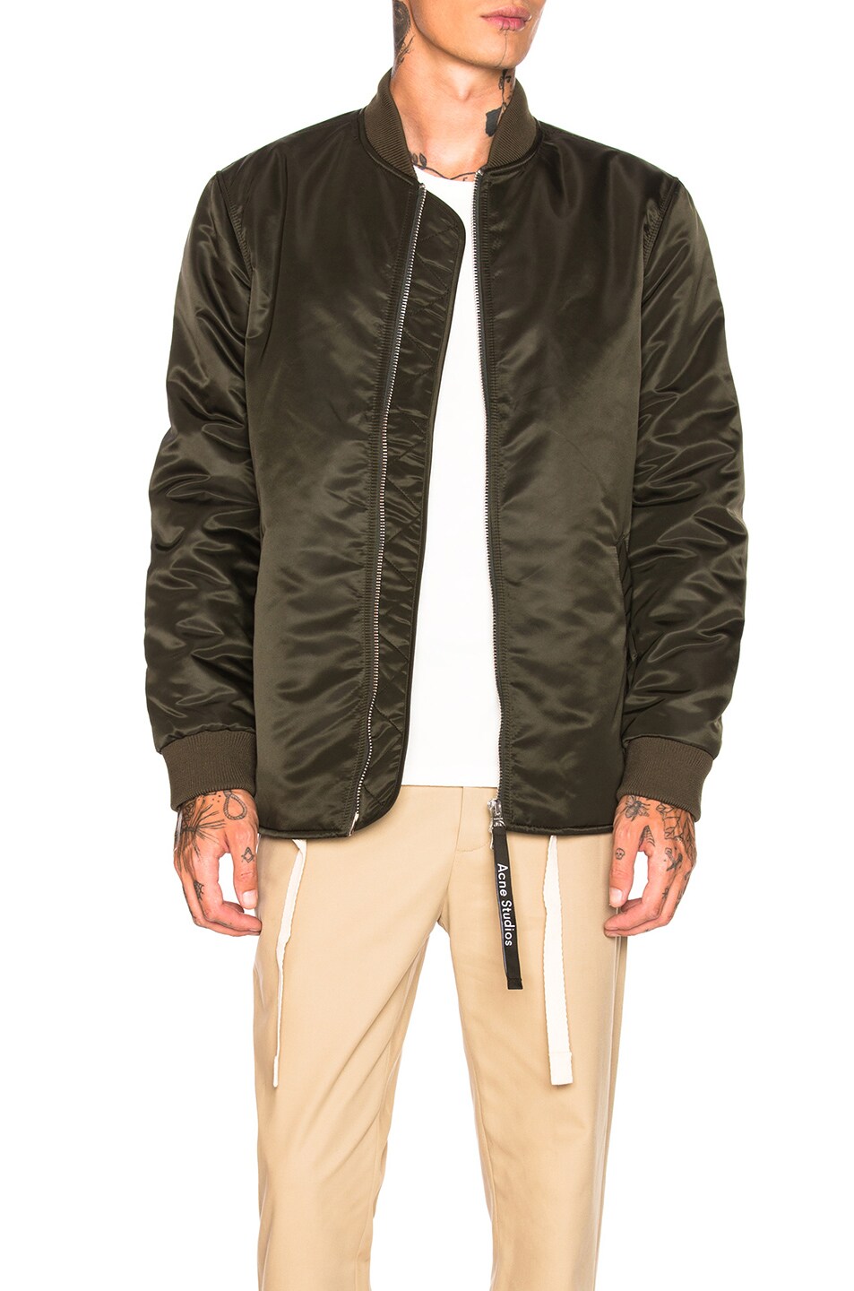 Image 1 of Acne Studios Bomber Jacket in Forest Green
